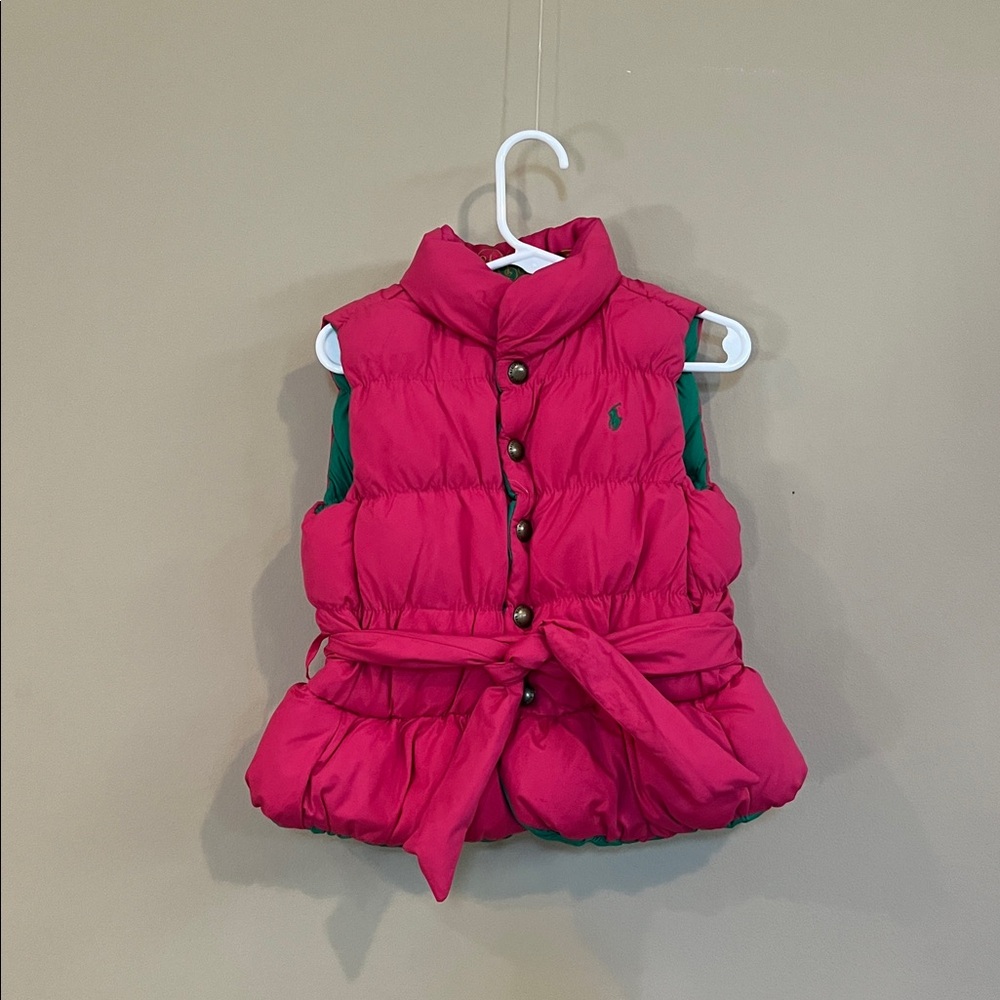Ralph Lauren Reversible Pink and Green Puffer Vest